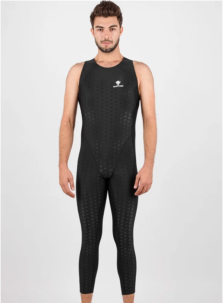 Men'S Sleeveless Competitive Swimwear Durable Waterproof One Piece Racing Swimsuit For Professional Training Competition