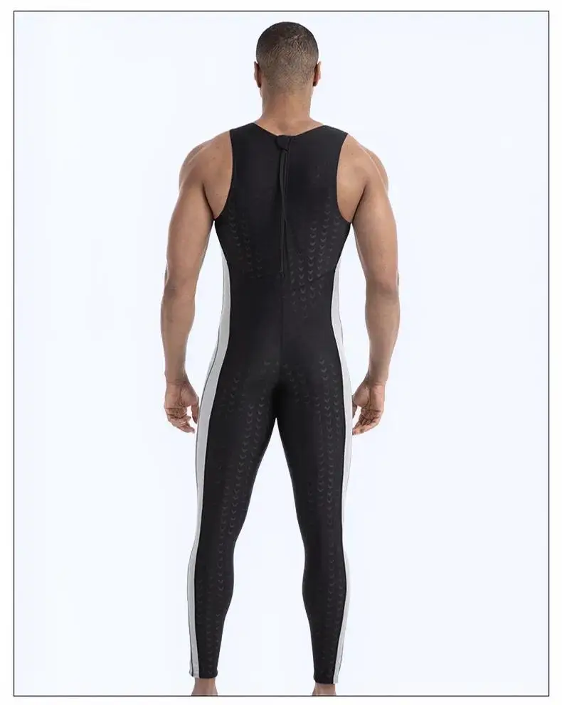 Men'S Sleeveless Competitive Swimwear Durable Waterproof One Piece Racing Swimsuit For Professional Training Competition