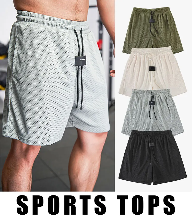 Men's American Sports Basketball Shorts Summer Loose Fitness Running Pants Mesh Comfortable and Breathable Scanties Jogging