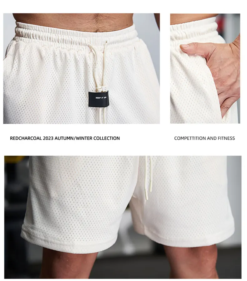 Men's American Sports Basketball Shorts Summer Loose Fitness Running Pants Mesh Comfortable and Breathable Scanties Jogging