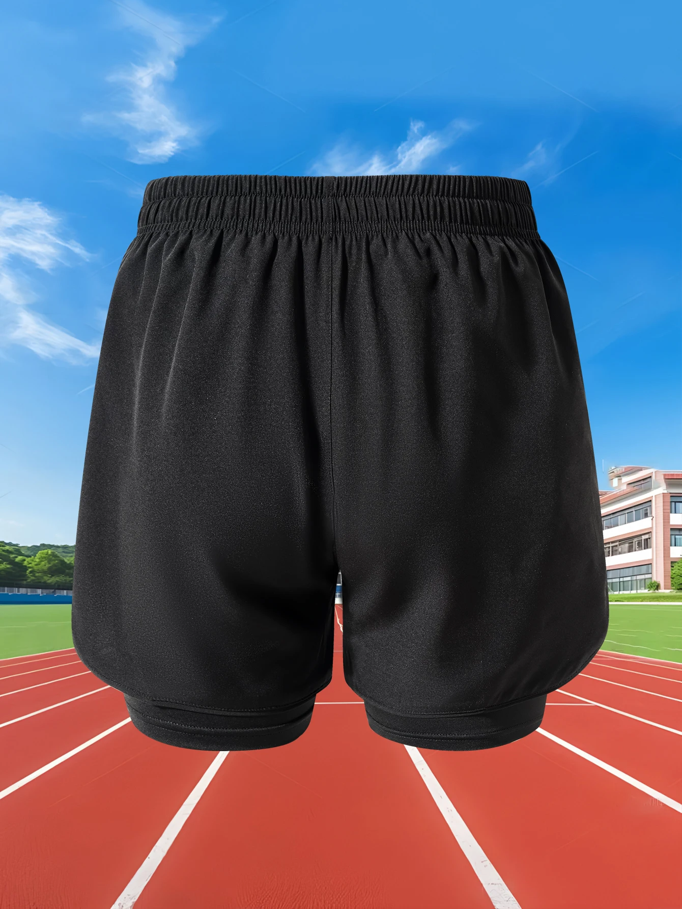 Summer Men Running Shorts Fitness Gym Training 2 in 1 Sports Shorts Quick Dry WorkoutJogging Double Deck Shorts