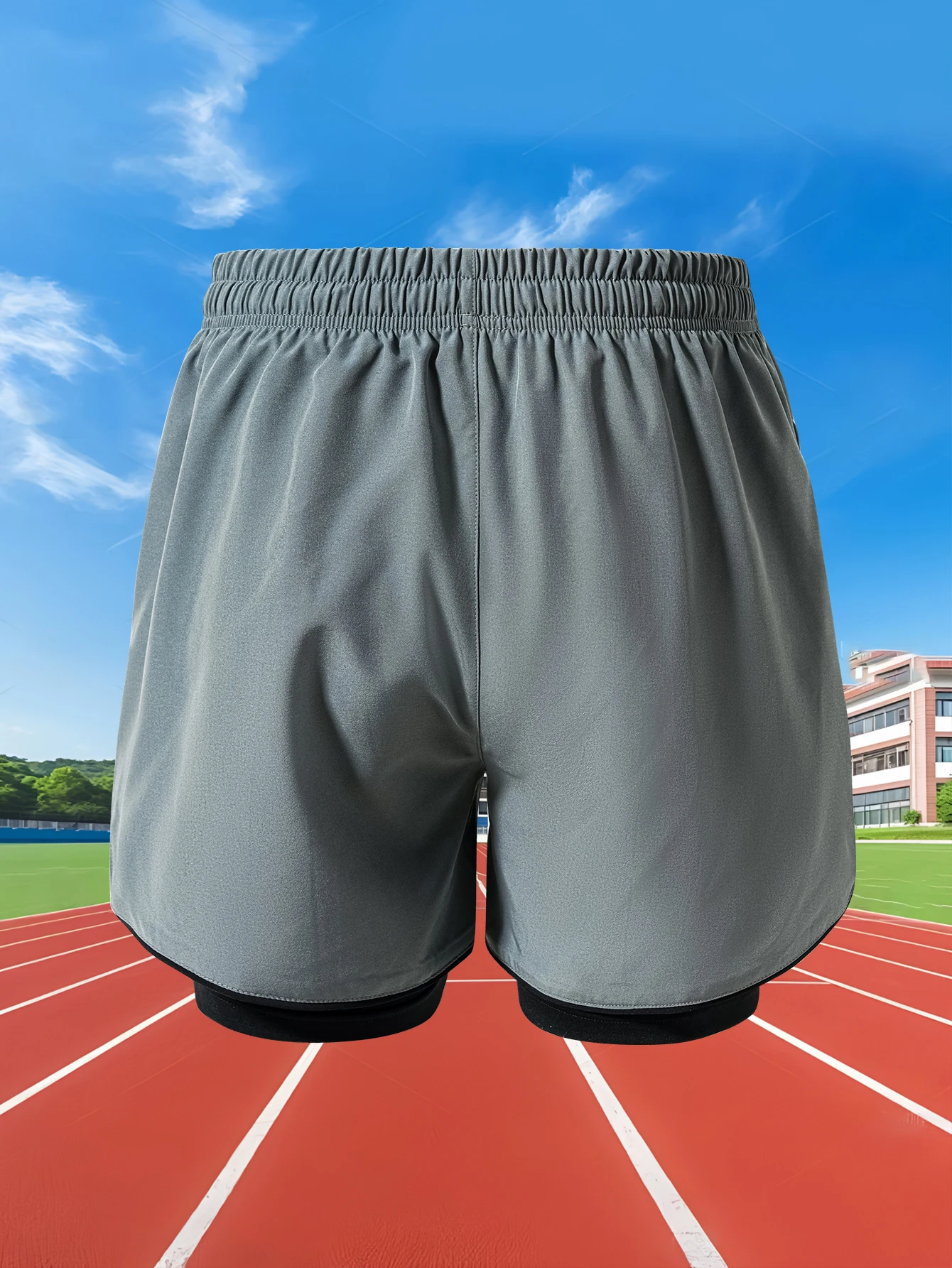 Summer Men Running Shorts Fitness Gym Training 2 in 1 Sports Shorts Quick Dry WorkoutJogging Double Deck Shorts