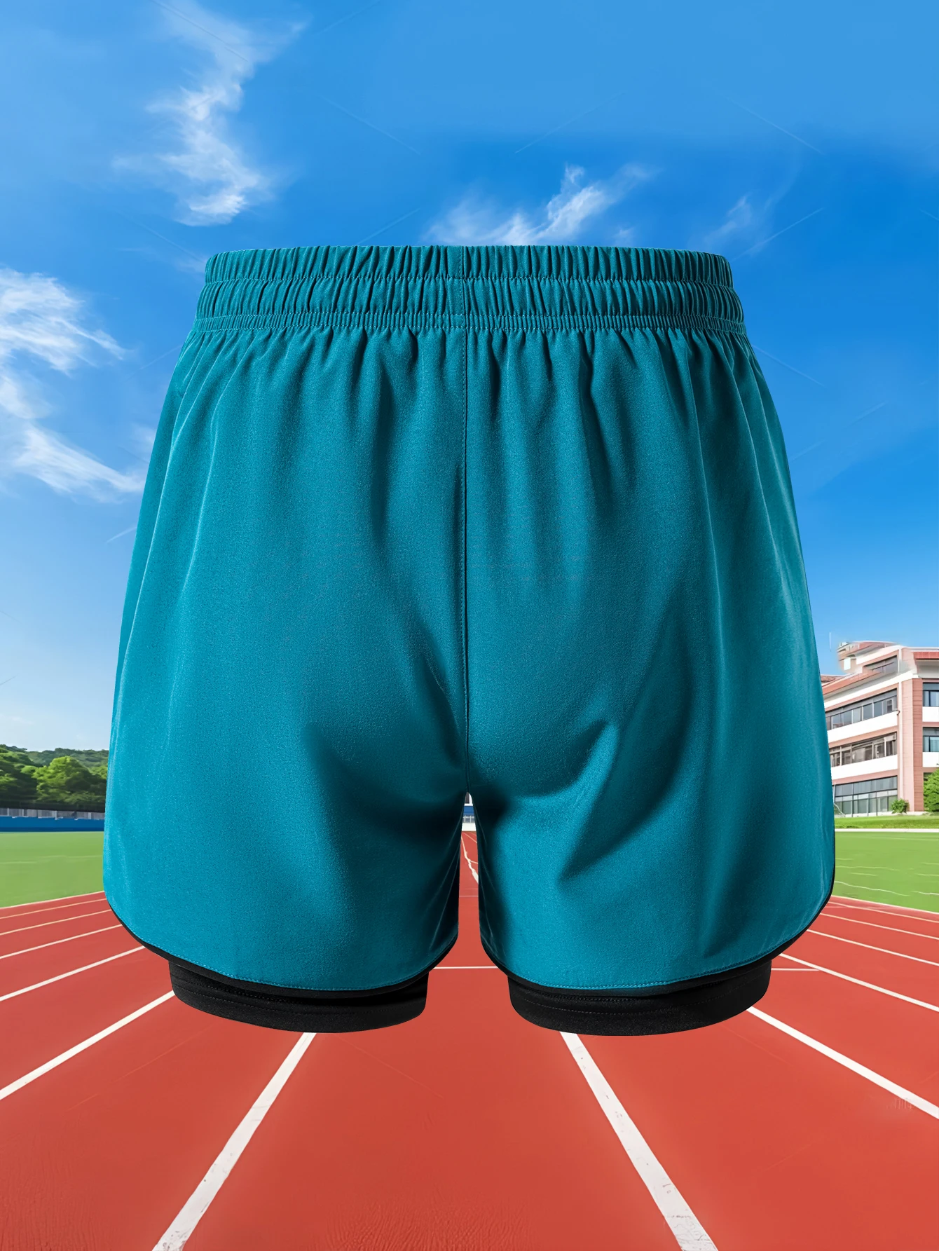 Summer Men Running Shorts Fitness Gym Training 2 in 1 Sports Shorts Quick Dry WorkoutJogging Double Deck Shorts