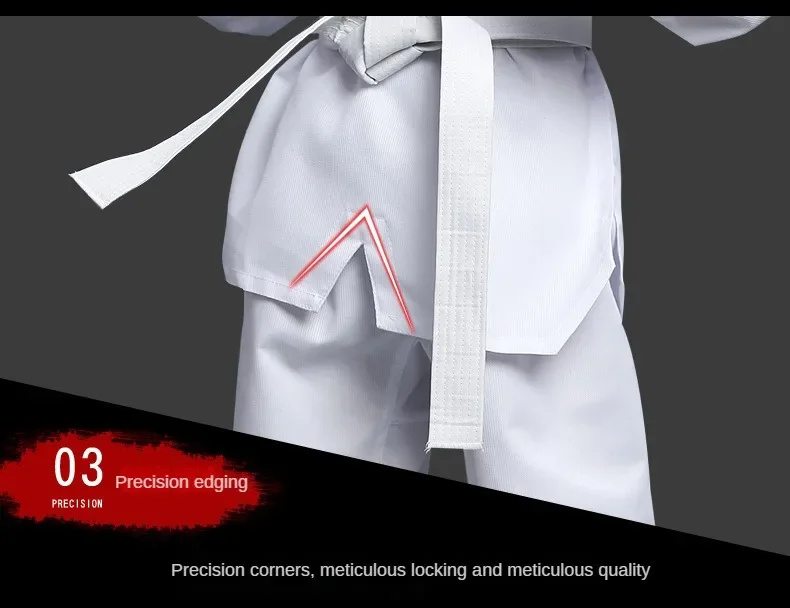 New Pattern Men's and Women's Taekwondo Clothing Long Sleeves Pure Cotton Taekwondo Clothing Training Clothing Wear-resistant