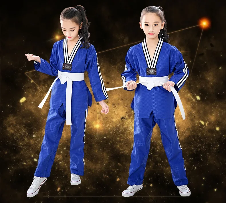 New Pattern Men's and Women's Taekwondo Clothing Long Sleeves Pure Cotton Taekwondo Clothing Training Clothing Wear-resistant