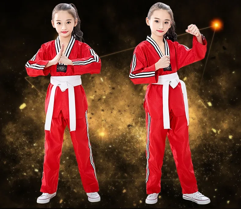 New Pattern Men's and Women's Taekwondo Clothing Long Sleeves Pure Cotton Taekwondo Clothing Training Clothing Wear-resistant