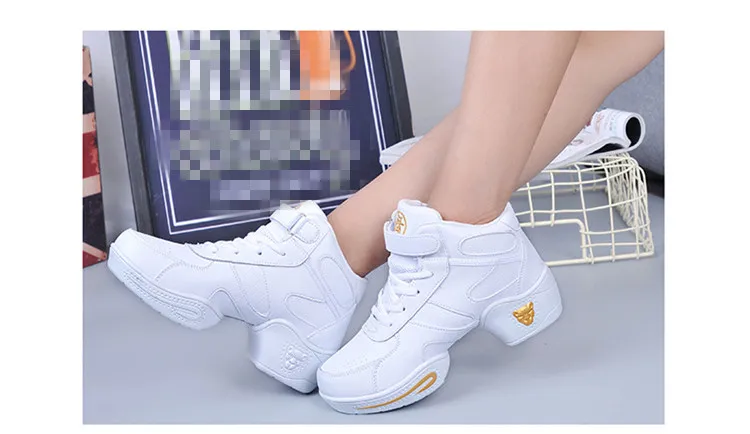 Dance Shoes Woman Ladies Modern Soft Outsole Jazz Sneakers Leather Breathable Lightweight Female Dancing Fitness Sport