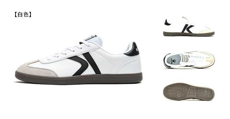 Kelme German Training Shoes Lightweight Retro Sneakers Comfortable Casual Shoes Outdoor Sports Fitness Running White Shoes