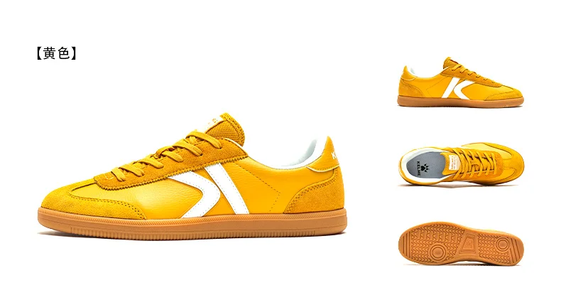 Kelme German Training Shoes Lightweight Retro Sneakers Comfortable Casual Shoes Outdoor Sports Fitness Running White Shoes