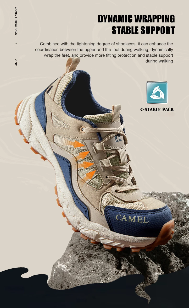 GOLDEN CAMEL Outdoor Hiking Shoes Male Sneakers Non-slip Wear-resistant Trekking Running Sports Shoes for Men 2023 Summer New