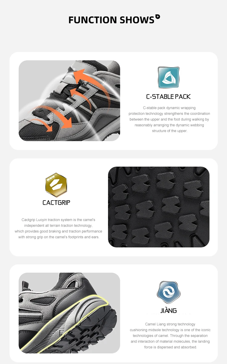 GOLDEN CAMEL Outdoor Hiking Shoes Male Sneakers Non-slip Wear-resistant Trekking Running Sports Shoes for Men 2023 Summer New