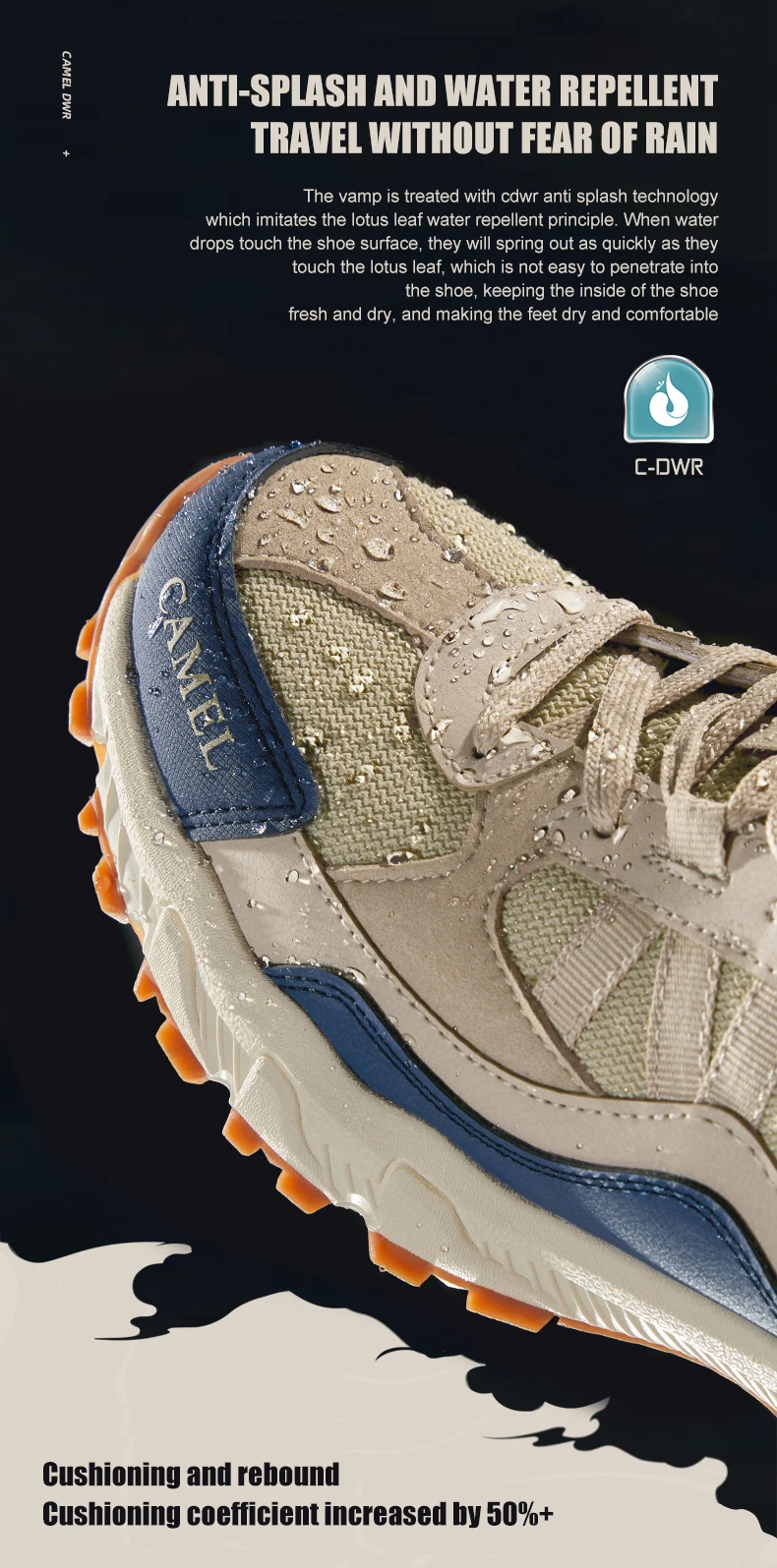 GOLDEN CAMEL Outdoor Hiking Shoes Male Sneakers Non-slip Wear-resistant Trekking Running Sports Shoes for Men 2023 Summer New