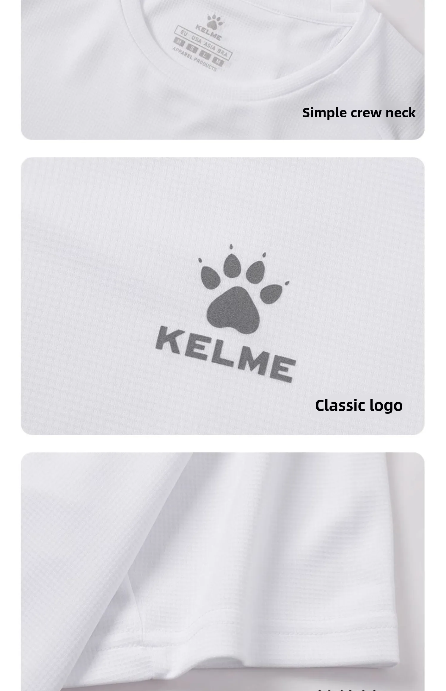 Kelme Men's Sports T-shirt Ice Silk Football Quick-drying Short-sleeved Fitness Outdoor Running Training Breathable Top