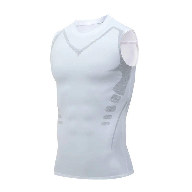 Sports Vest Men's Running Short-sleeved Quick-drying Sleeveless Ice Silk T-shirt Basketball Training Fitness Clothes Summer Thin