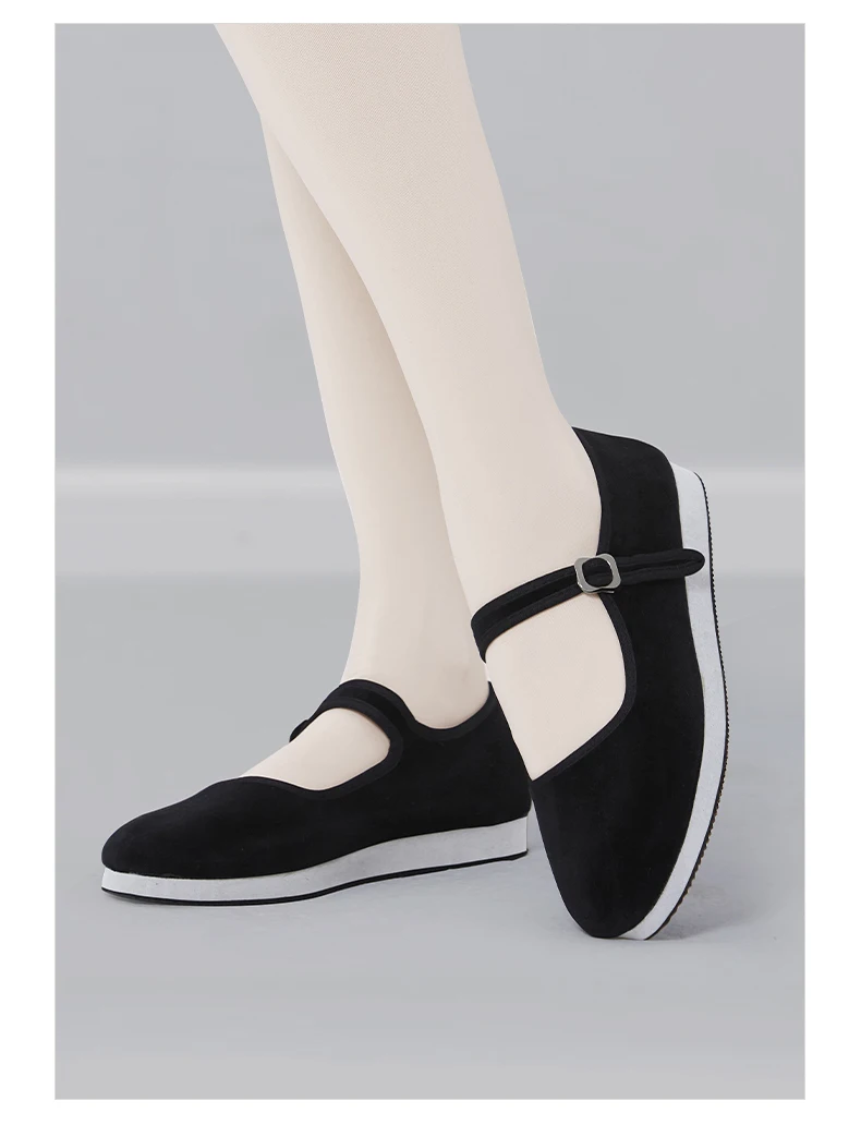 Teen Girls Dance Grading Exams Specialized Dance Shoes Women Ethnic Dance Black Cloth Shoes
