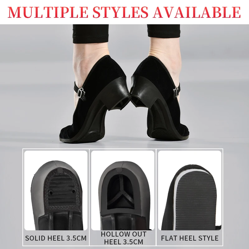 Teen Girls Dance Grading Exams Specialized Dance Shoes Women Ethnic Dance Black Cloth Shoes