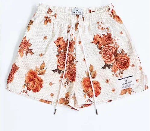 2025 Summer New Men's/Women's Fitness Shorts Oil Painting Style Sports Mesh Shorts Basketball Training Knee Quarter Short Pants