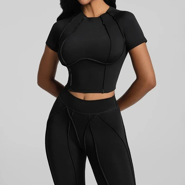 Women Yoga Sport T Shirts Fitness Running Clothes Short Sleeve Yoga Shirt Gym Top Active Wear Quick-Dry Workout Tops Leggings