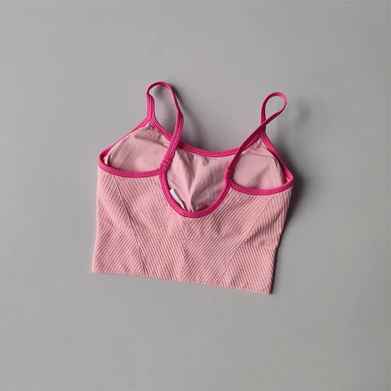 Women Breathable Sports Bra Fitness Tops Gym Crop Top Brassiere Push Up Camisole Sport Bras Gym Workout Top Letter Yoga Bra