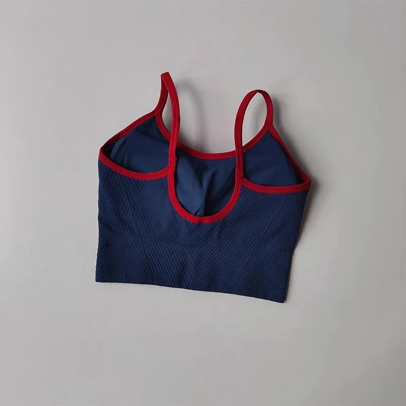 Women Breathable Sports Bra Fitness Tops Gym Crop Top Brassiere Push Up Camisole Sport Bras Gym Workout Top Letter Yoga Bra