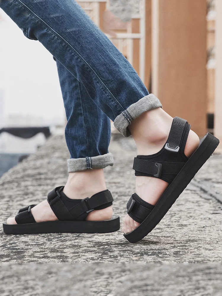 Summer Outdoor Men's Sandals Casual Anti-Slip Thick Bottom Soft Hiking Beach Flat Shoes EVA Outsole for Men Large Size50