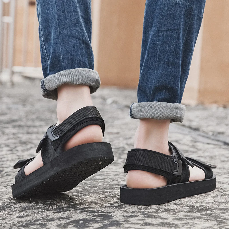 Summer Outdoor Men's Sandals Casual Anti-Slip Thick Bottom Soft Hiking Beach Flat Shoes EVA Outsole for Men Large Size50