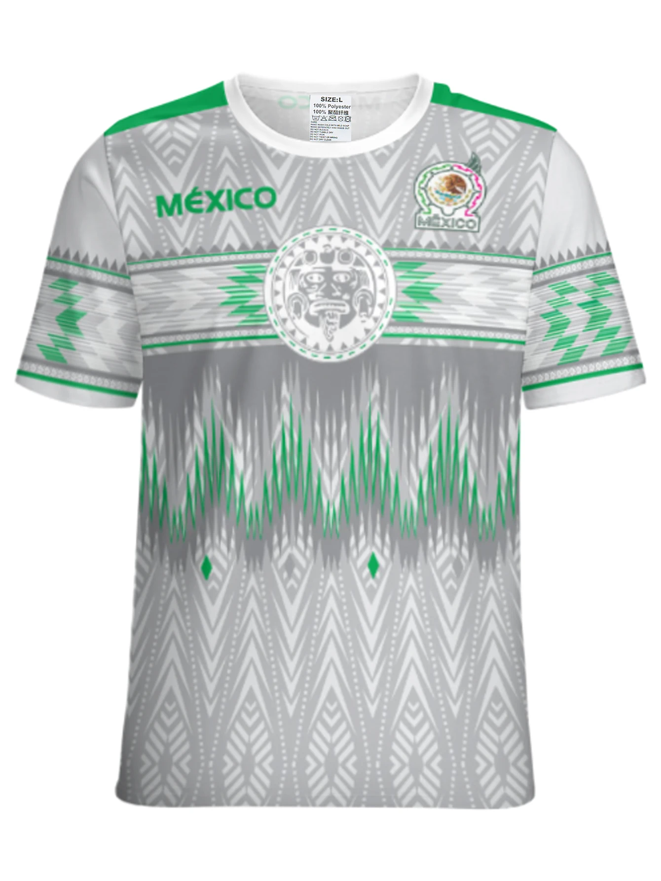 Mexico Soccer Jersey Men, Breathable Football Shirt Short Sleeve Mexican National Team Style Fan Jersey