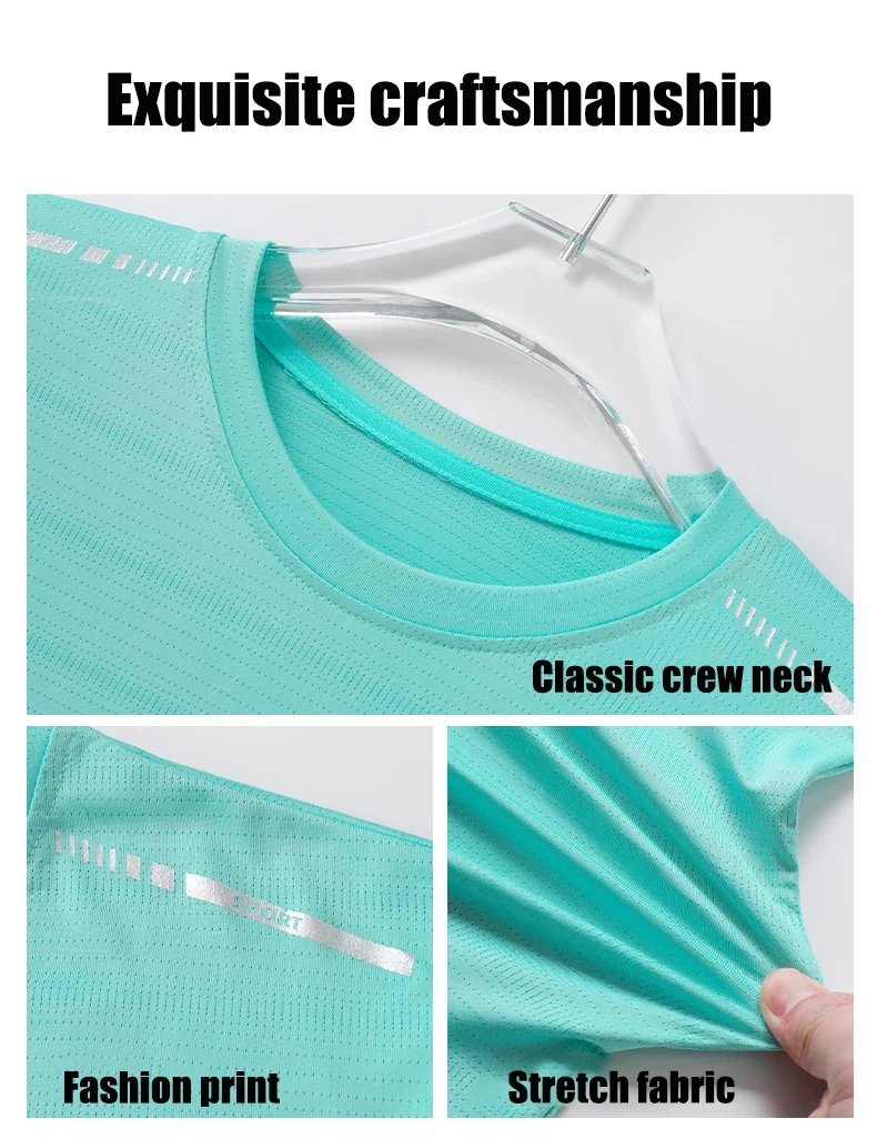 CHRLCK US/EU Size Women Mesh Short Sleeves Street Jogging Fitness Solid Color Breathable T-shirt Women Reflective Strip T-shirt