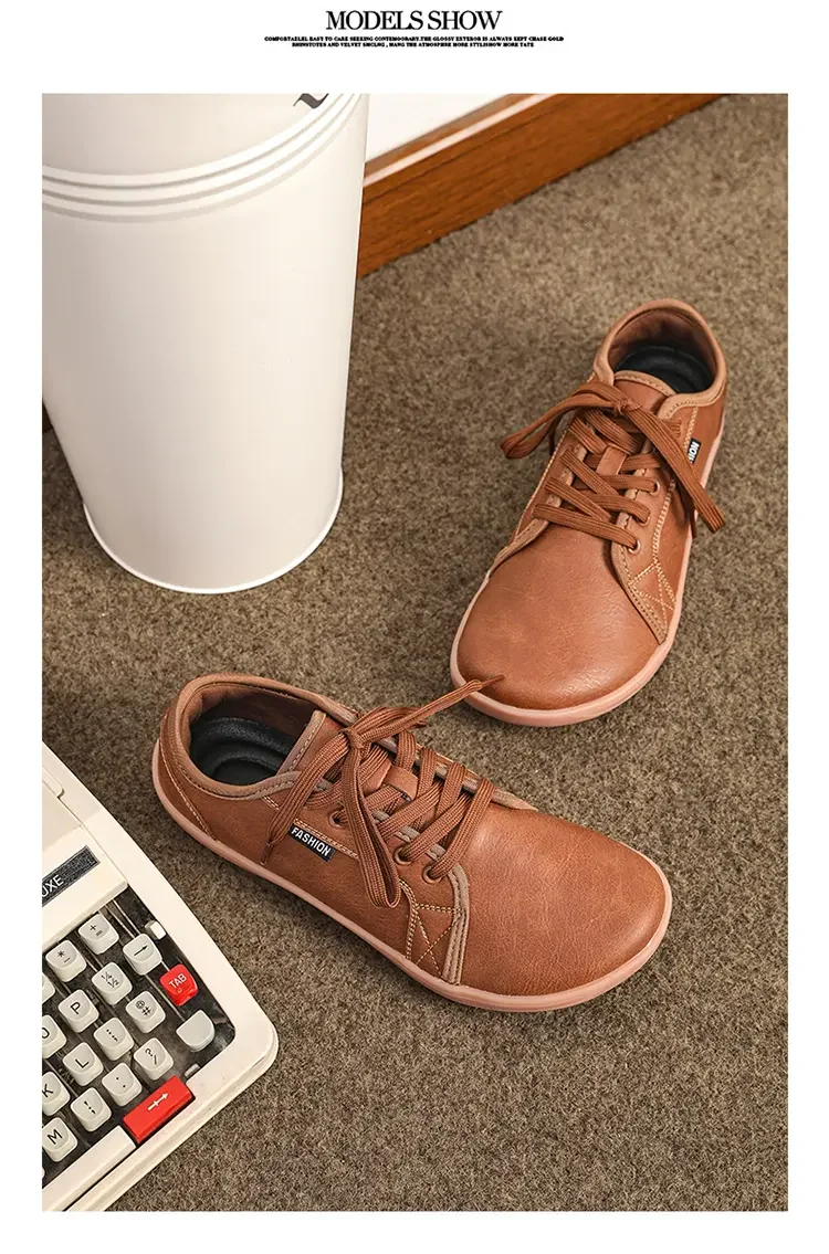Minimalist Shoe Size 37-48 Men's and Women's Wide Toe Barefoot Casual Artificial Leather Lightweight Walking Sports Shoes