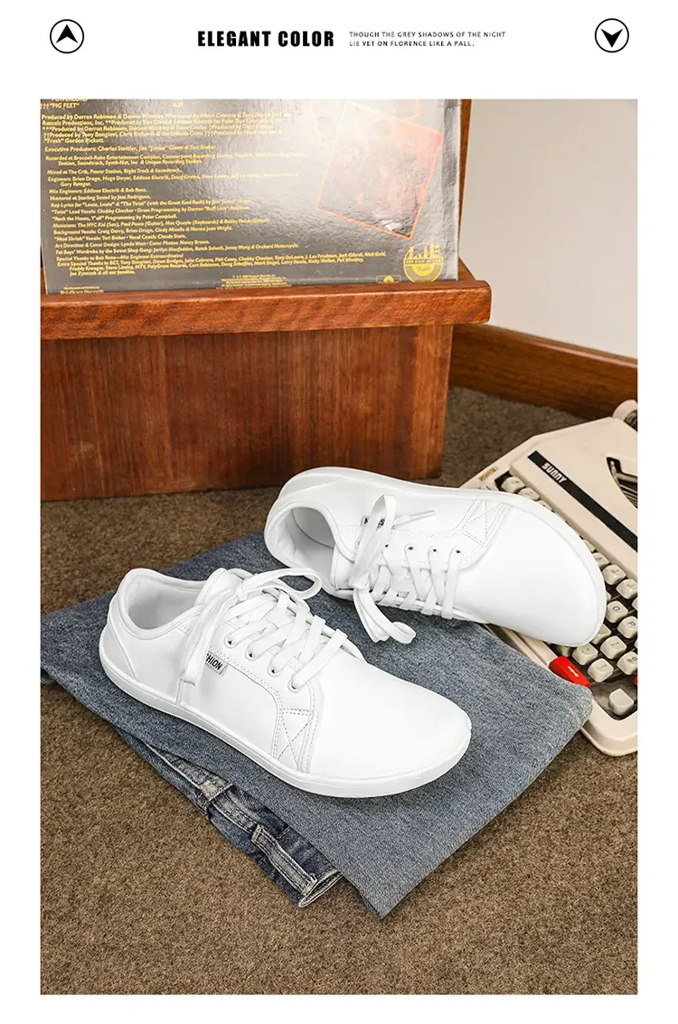 Minimalist Shoe Size 37-48 Men's and Women's Wide Toe Barefoot Casual Artificial Leather Lightweight Walking Sports Shoes