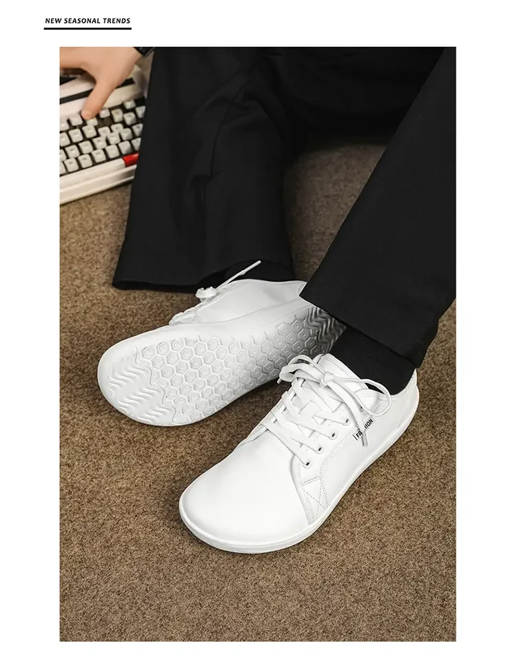 Minimalist Shoe Size 37-48 Men's and Women's Wide Toe Barefoot Casual Artificial Leather Lightweight Walking Sports Shoes