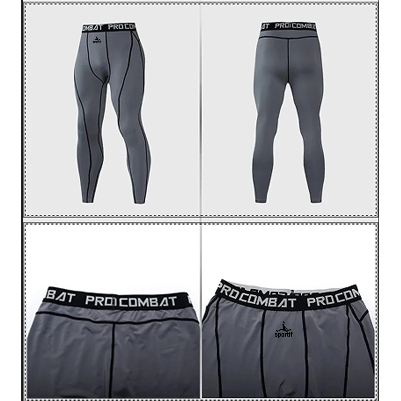 SPORTIF Men Bodybuilding longs Pants Fitness Compression Leggings Train Workout Outfit Male Muscle Alive Elastic Skinny Tights