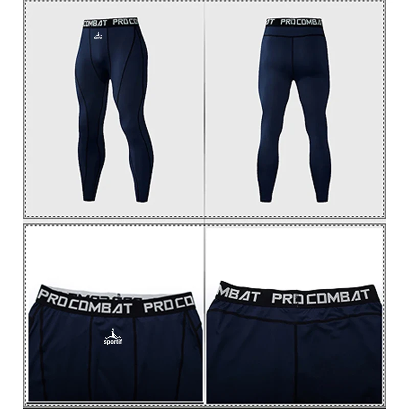 SPORTIF Men Bodybuilding longs Pants Fitness Compression Leggings Train Workout Outfit Male Muscle Alive Elastic Skinny Tights