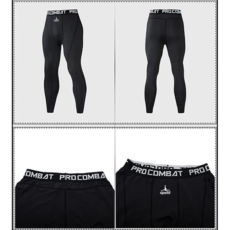 SPORTIF Men Bodybuilding longs Pants Fitness Compression Leggings Train Workout Outfit Male Muscle Alive Elastic Skinny Tights