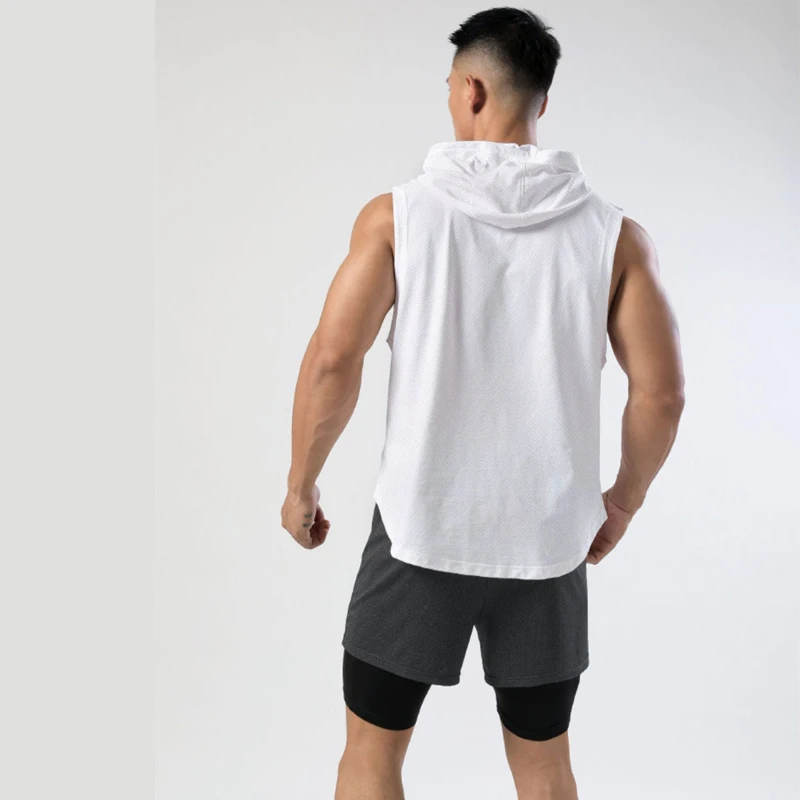 Solid Color Brand New Men's Tank Tops Vest Sleeveless Tees For Male Hooded Man Vests Tops Hip Hop Men Tank Top T shirt