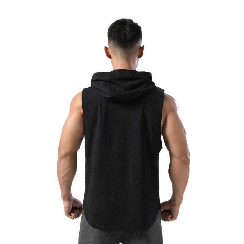 Solid Color Brand New Men's Tank Tops Vest Sleeveless Tees For Male Hooded Man Vests Tops Hip Hop Men Tank Top T shirt