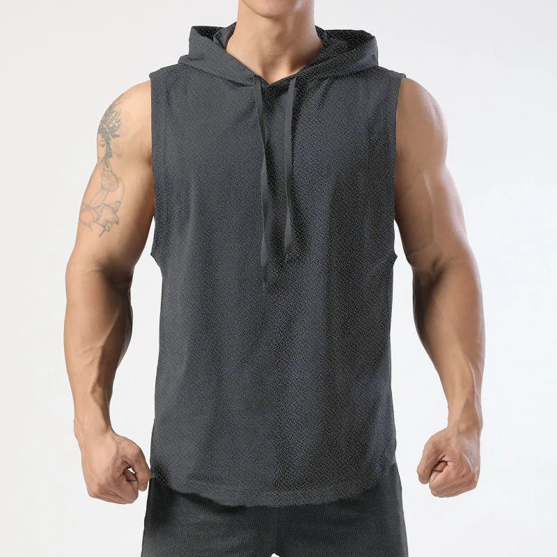 Solid Color Brand New Men's Tank Tops Vest Sleeveless Tees For Male Hooded Man Vests Tops Hip Hop Men Tank Top T shirt
