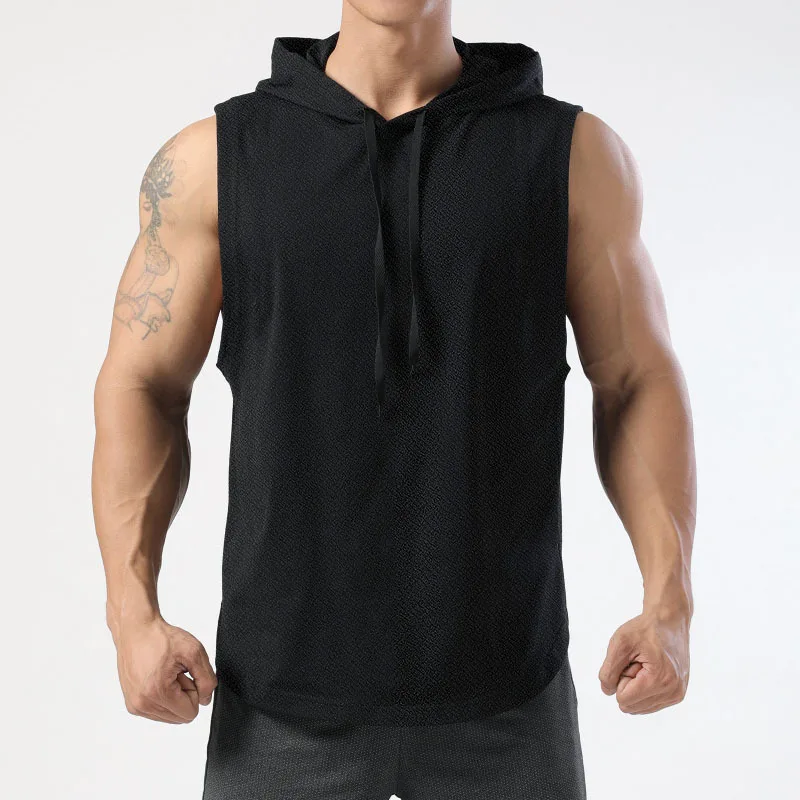 Solid Color Brand New Men's Tank Tops Vest Sleeveless Tees For Male Hooded Man Vests Tops Hip Hop Men Tank Top T shirt