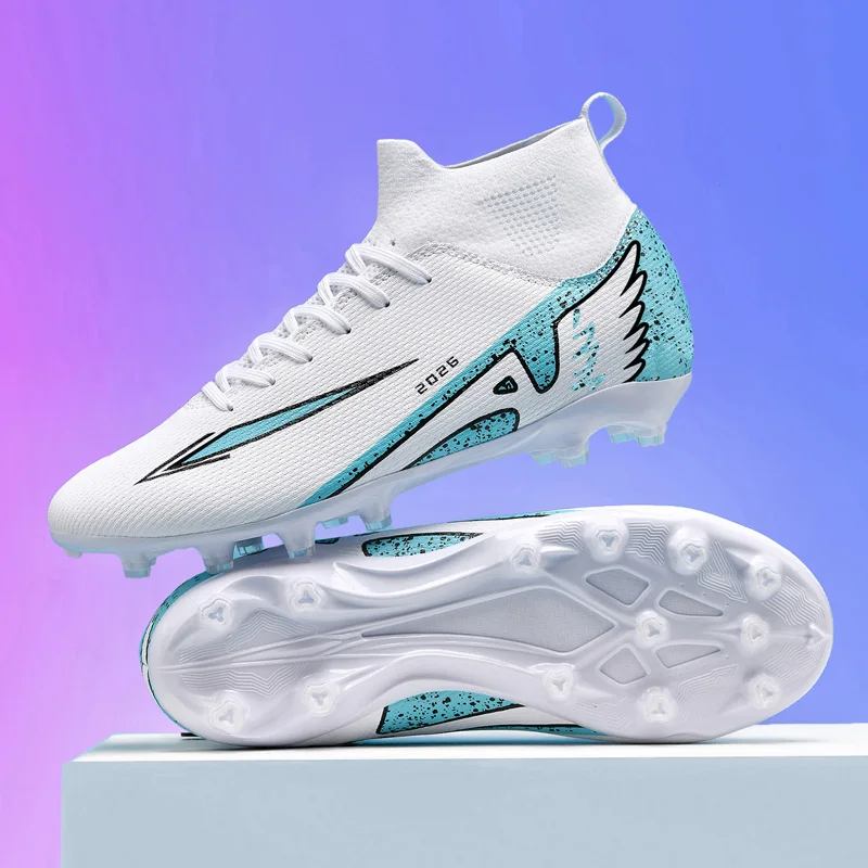 New Men Football Boots Outdoor High-quality Soccer Shoes Ultralight Indoor High Ankle Non-Slip Sports Shoes Futsal Non-Slip