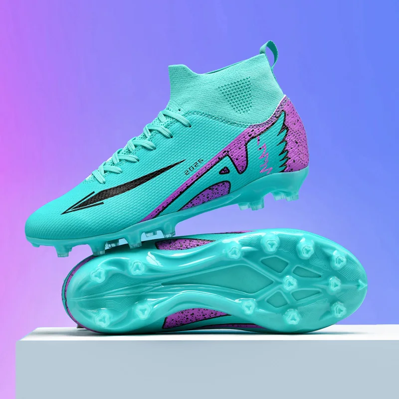 New Men Football Boots Outdoor High-quality Soccer Shoes Ultralight Indoor High Ankle Non-Slip Sports Shoes Futsal Non-Slip