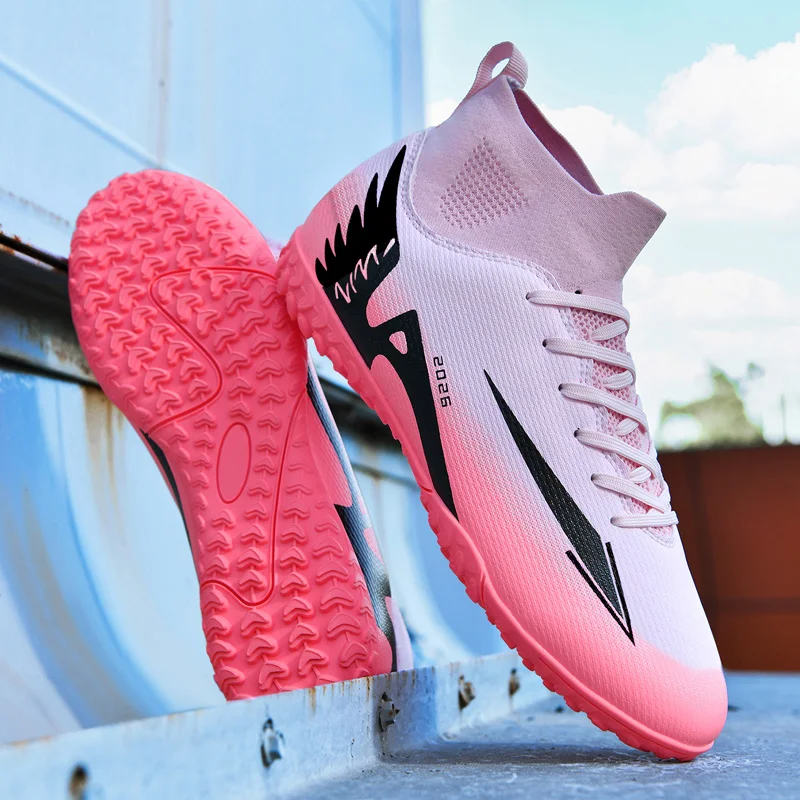 New Men Football Boots Outdoor High-quality Soccer Shoes Ultralight Indoor High Ankle Non-Slip Sports Shoes Futsal Non-Slip