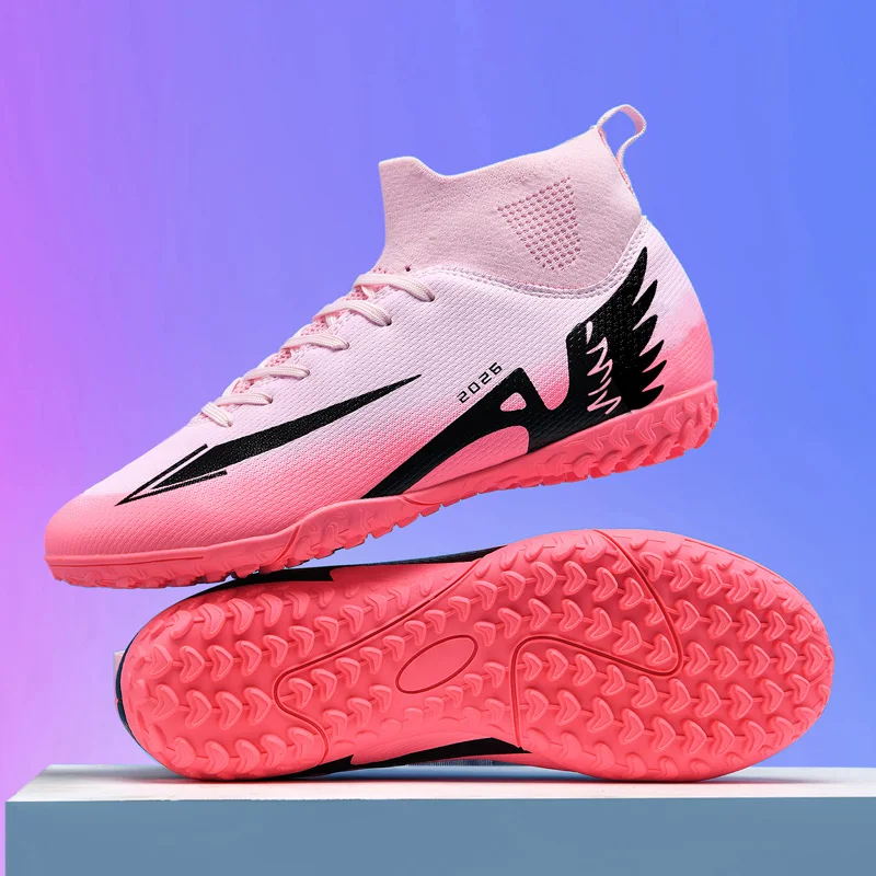 New Men Football Boots Outdoor High-quality Soccer Shoes Ultralight Indoor High Ankle Non-Slip Sports Shoes Futsal Non-Slip