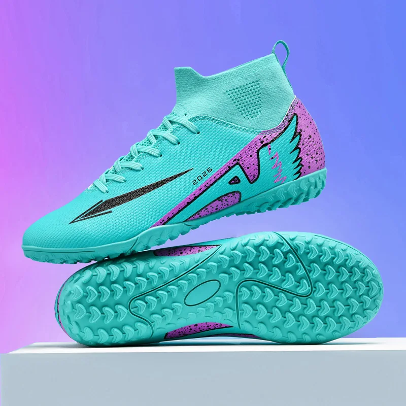 New Men Football Boots Outdoor High-quality Soccer Shoes Ultralight Indoor High Ankle Non-Slip Sports Shoes Futsal Non-Slip