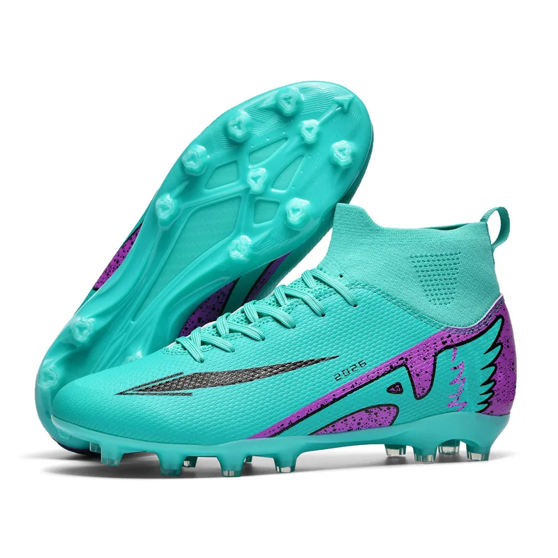 New Men Football Boots Outdoor High-quality Soccer Shoes Ultralight Indoor High Ankle Non-Slip Sports Shoes Futsal Non-Slip