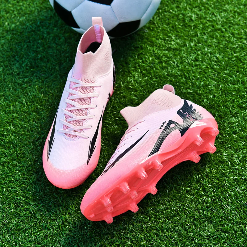 New Men Football Boots Outdoor High-quality Soccer Shoes Ultralight Indoor High Ankle Non-Slip Sports Shoes Futsal Non-Slip