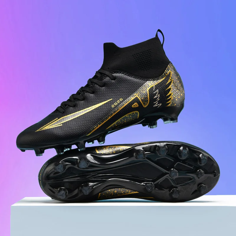 New Men Football Boots Outdoor High-quality Soccer Shoes Ultralight Indoor High Ankle Non-Slip Sports Shoes Futsal Non-Slip