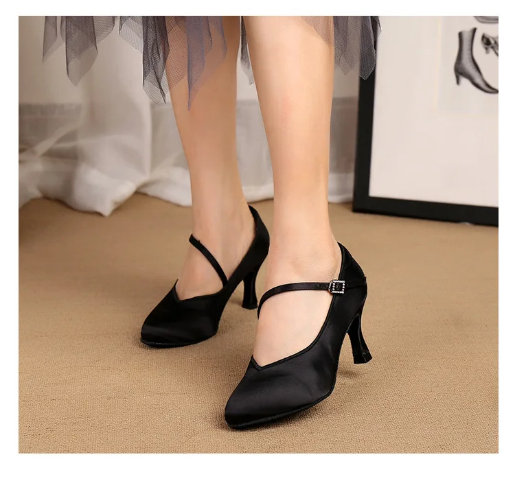 Adult High-heeled Modern Dancing Shoes Professional National Standard Dance Practice Shoes Women Waltz Dancing Shoes Flamenco