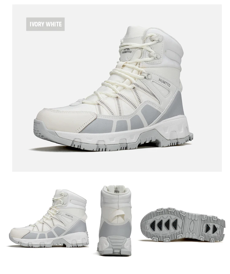 HUMTTO Women's Hiking Boots Winter Leather Snow Trainers Luxury Designer Trekking Boots Outdoor Casual Shoes 2024 Woman Sneakers