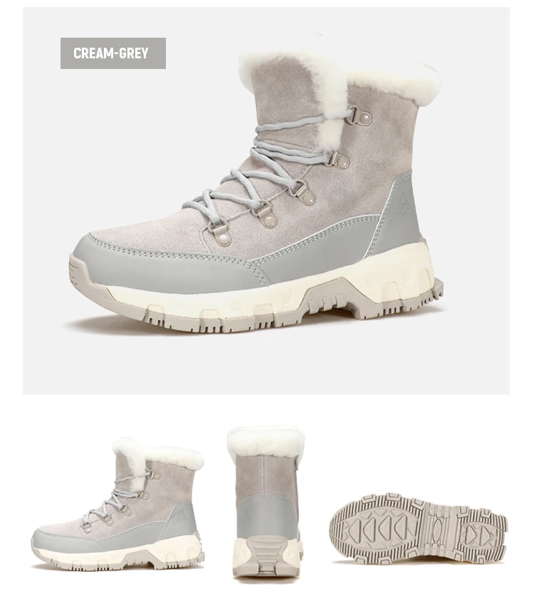 HUMTTO Women's Hiking Boots Winter Leather Snow Trainers Luxury Designer Trekking Boots Outdoor Casual Shoes 2024 Woman Sneakers