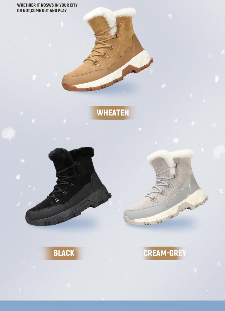 HUMTTO Women's Hiking Boots Winter Leather Snow Trainers Luxury Designer Trekking Boots Outdoor Casual Shoes 2024 Woman Sneakers